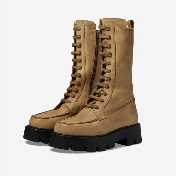 Free People Tan Combat Boots - Picture 1 of 8